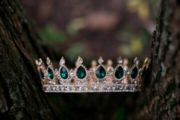 Royal luxury ancient crown, wedding accessories. © Elina Leonova