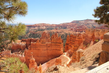 Tall hoodoos in Bryce Canyon National Park.