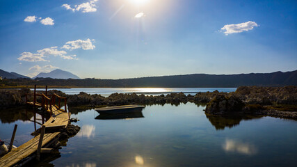 sunset over the lake