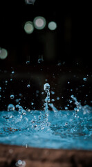 water drop in the night