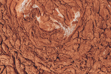 Cacao dough close-up. Macro shot. Liquid dough.