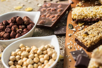 Granola Bars and mixed nuts 