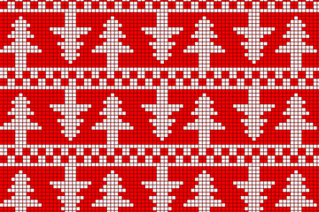 Fototapeta na wymiar Vector Illustration Christmas Mosaic Pattern