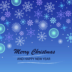 Fototapeta premium christmas card with snowflakes