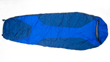 sleeping bag on a white background. items for tourism and camping