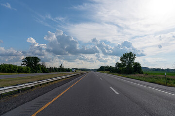 Big clouds over the highway