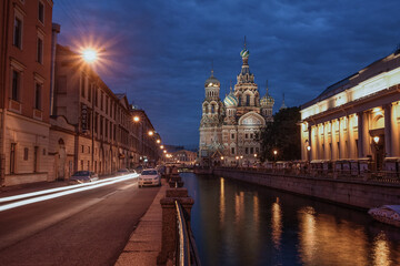 Fototapeta premium Sights Of Russia. Saint-Petersburg. Church Of The Savior On Spilled Blood. Orthodoxy.