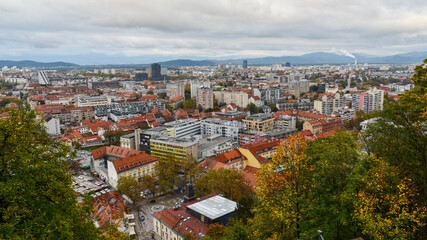 Panorama of Ljubljana, Slovenia 