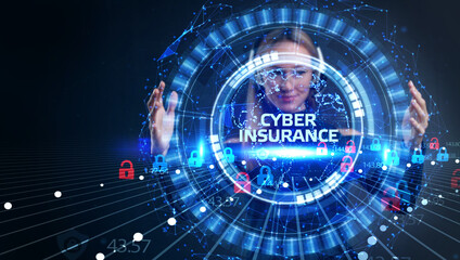 Obraz premium Cyber security data protection business technology privacy concept. Cyber insurance