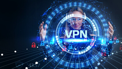 Business, Technology, Internet and network concept. VPN network security internet privacy...