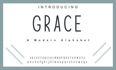Grace font. Elegant alphabet letters font. Lettering Minimal Fashion Designs. Typography fonts regular uppercase and lowercase. vector illustration
