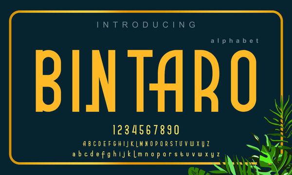 Bintaro font. Elegant alphabet letters font and number. Lettering Minimal Fashion Designs. Typography fonts regular uppercase and lowercase. vector illustration