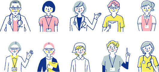 医療従事者の人々　上半身