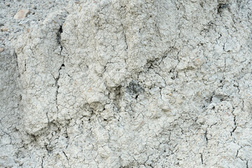 Place the clay had dried to a cracked state black and white color