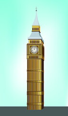 The London landmark the Big Ben Clock-tower	