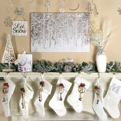 Christmas Interior Decor on a white palette 