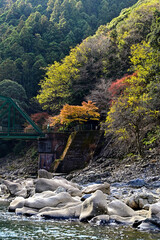 京都　保津川下り 周辺風景