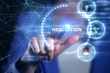 Business, Technology, Internet and network concept. Regulation Compliance Rules Law Standard.
