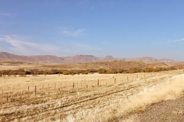 Patagonian steppe in Neuquen, Argentina, near the Andes mountain range.