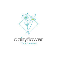 beautiful daisy flower logo icon illustration
