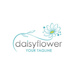 beautiful daisy flower logo icon illustration