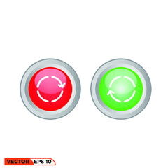 Icon vector graphic of Button Arrow  3D, green light, red light, good for template illustration