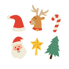 Christmas day icon. Hand drawn Christmas celebration symbol and flat design concept. Vector illustration