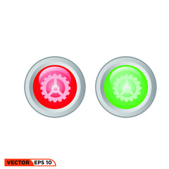 Icon vector graphic of Button gear set 3D, green light, red light, good for template illustration