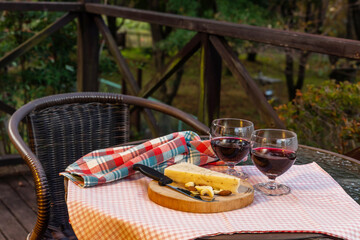 アウトドア料理　Outdoor lunch at the cottage