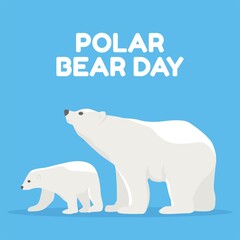 Polar Bear Day Vector Illustration. Suitable for Greeting Card, Poster and Banner.