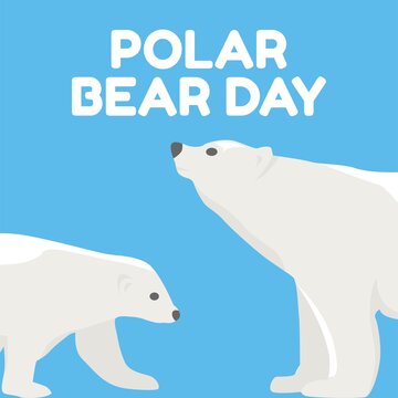 Polar Bear Day Vector Illustration. Suitable for Greeting Card, Poster and Banner.