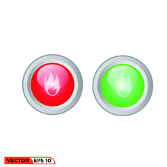 Icon vector graphic of Button Fire 3D, green light, red light, good for template illustration