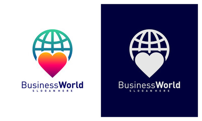 World Love logo vector template, Creative world logo design concepts