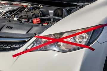 自動車のヘッドライト　Headlight of the old car