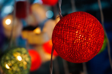 Fototapeta premium Decorative lamp made of threads