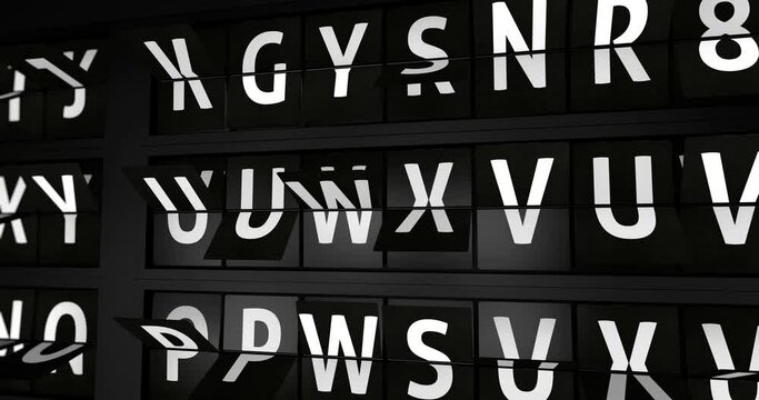 3D generated animation, analog flight information display board with the arrival city of  Doha, 4 different animations