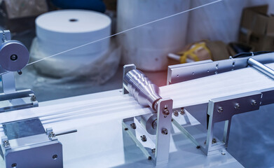 automatic machine for the manufacture of medical masks with nanofiber. Coronavirus and Covid-19 Protection