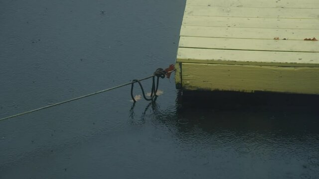 Lakehouse Floating Dock In The Rain