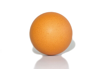 Close-up chicken eggs on white background.