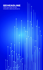 The blue gradient point line extends upward, the science and technology sense poster background.