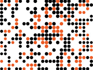 Black and orange dotes on white background. Design for banner. covers. wallpapers. 
