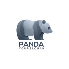 logo design panda gradient vector design