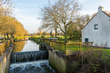 Fototapeta na wymiar waterfall at the watermill