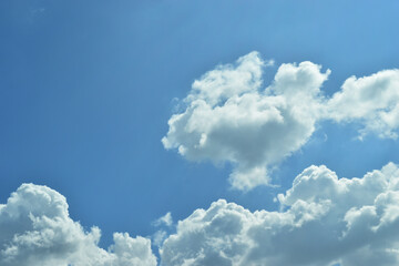 Naklejka na ściany i meble Cumulus cloud on beautiful blue sky in day light , Fluffy clouds formations at tropical zone 