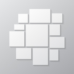 Vector empty collage board eleven images, photo