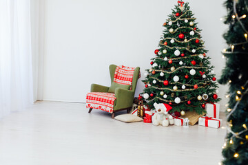New Year's Eve interior Christmas tree decor presents December