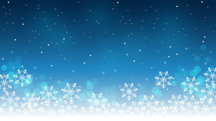 Snowflakes on Blue background for Christmas and Happy New Year celebration