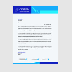 Obraz premium Blue Color Vector Letter Head Template with standard sizes.