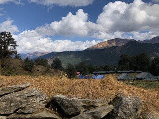 hiking in the mountains