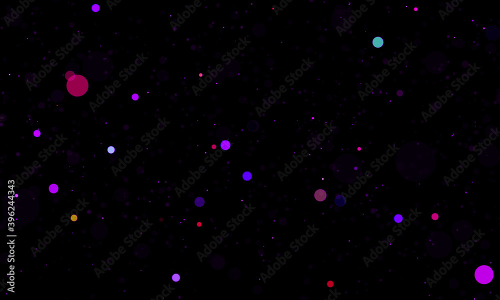 Wall mural abstract background of multicolored dust particles floating beautiful.